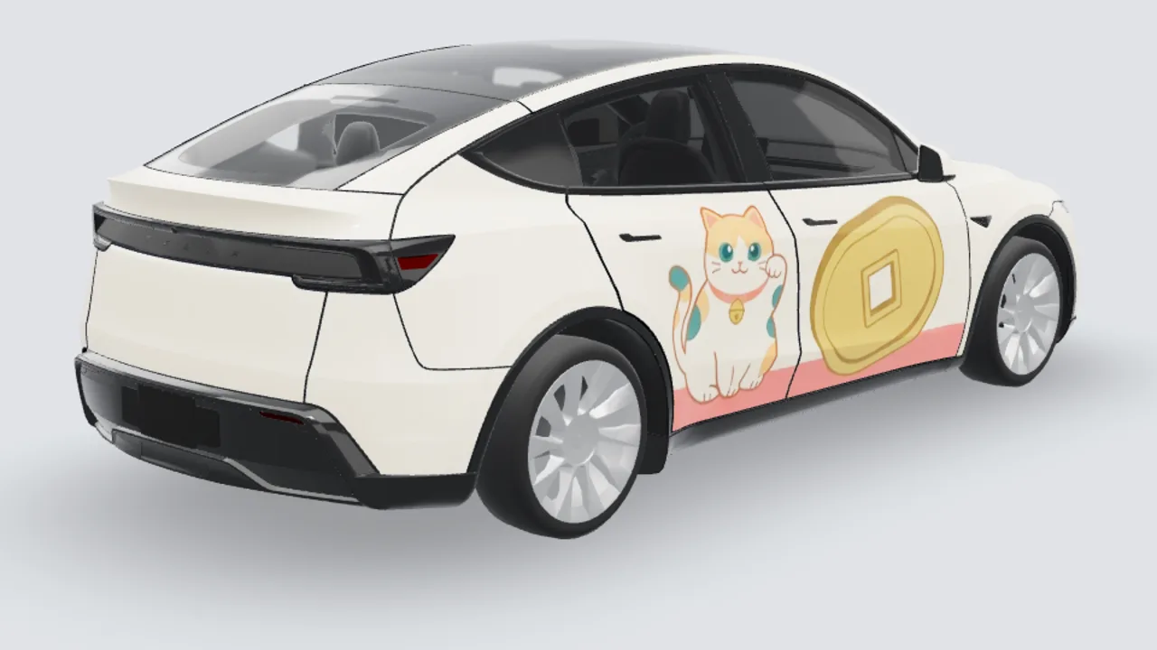 Neko custom Tesla wrap on a Model Y Juniper