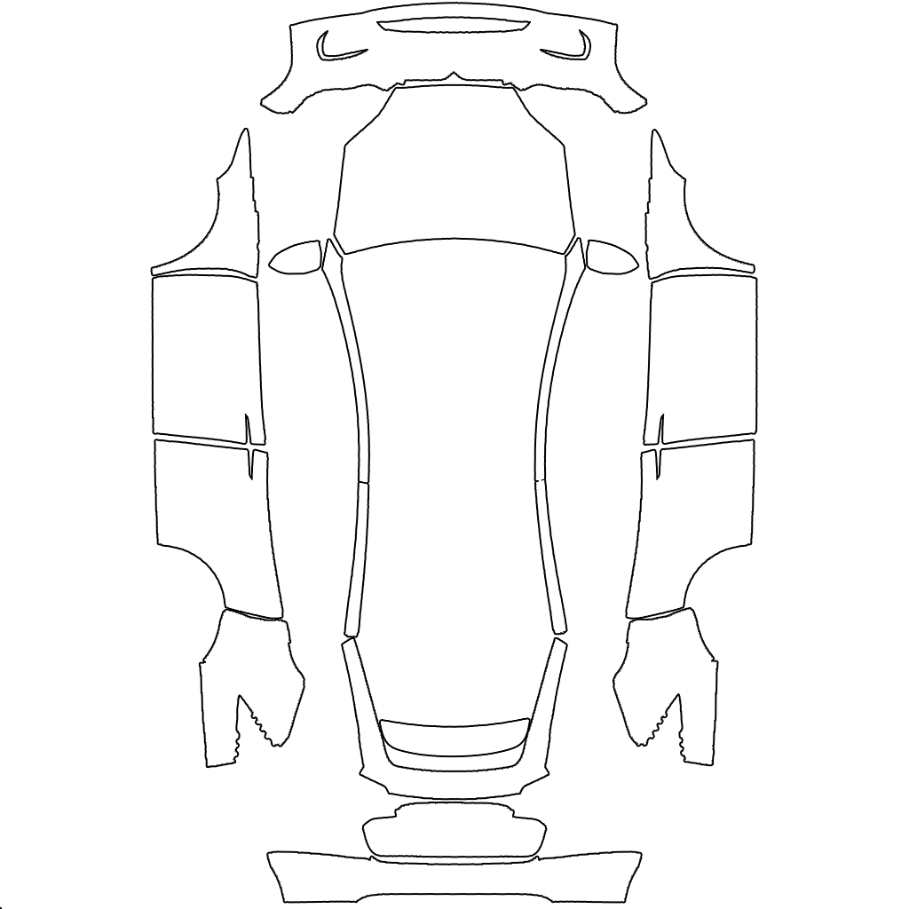 Tesla Model X (2021+) wrap template